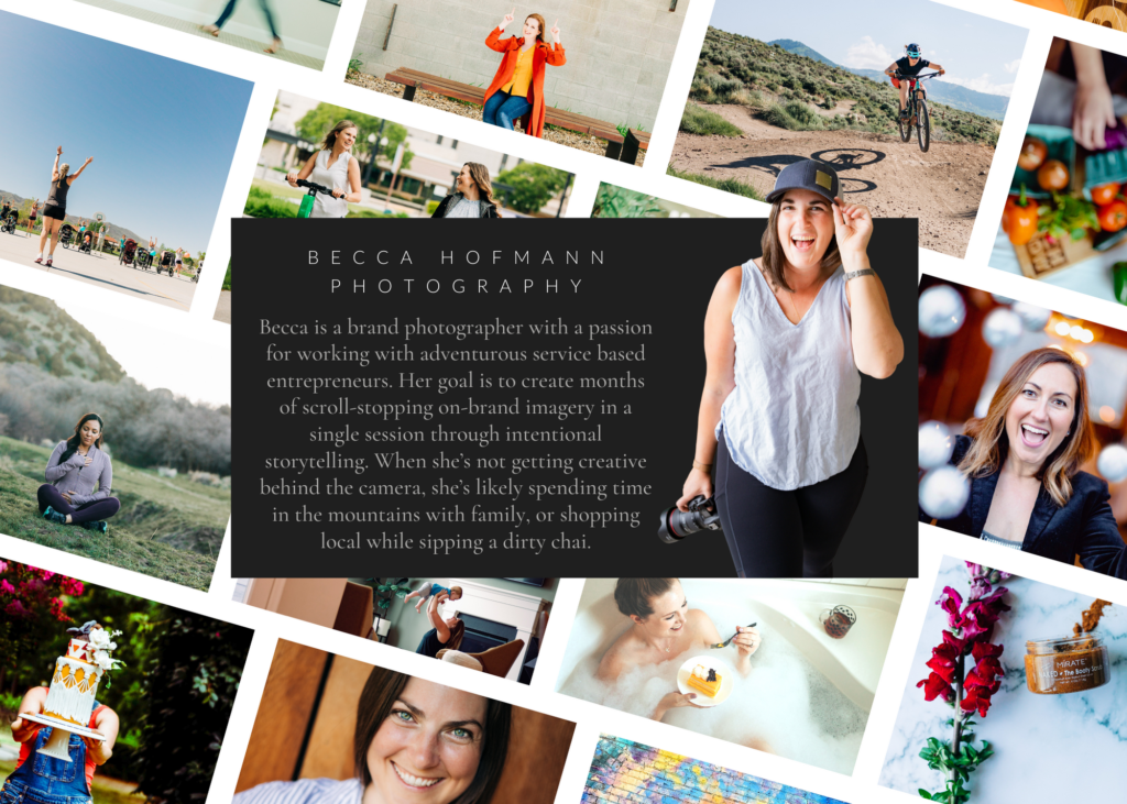 Becca Hofmann Photography Utah Brand, Commercial, and Product Photographer Biography.